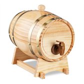 mini whiskey vat - 2,2 liter - houten vaatje met tap - drank dispenser met houder