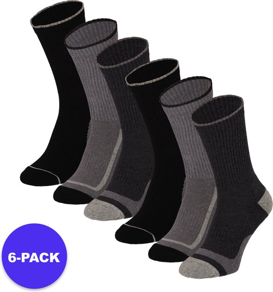 Apollo (Sports) - Chaussettes de sport Casual - Unisexe - Zwart - 42/47 - 6-Pack - Forfait valeur