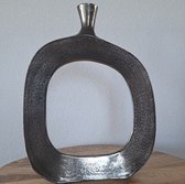 Aluminium Vaas / Ornament antique nikkel H57 cm