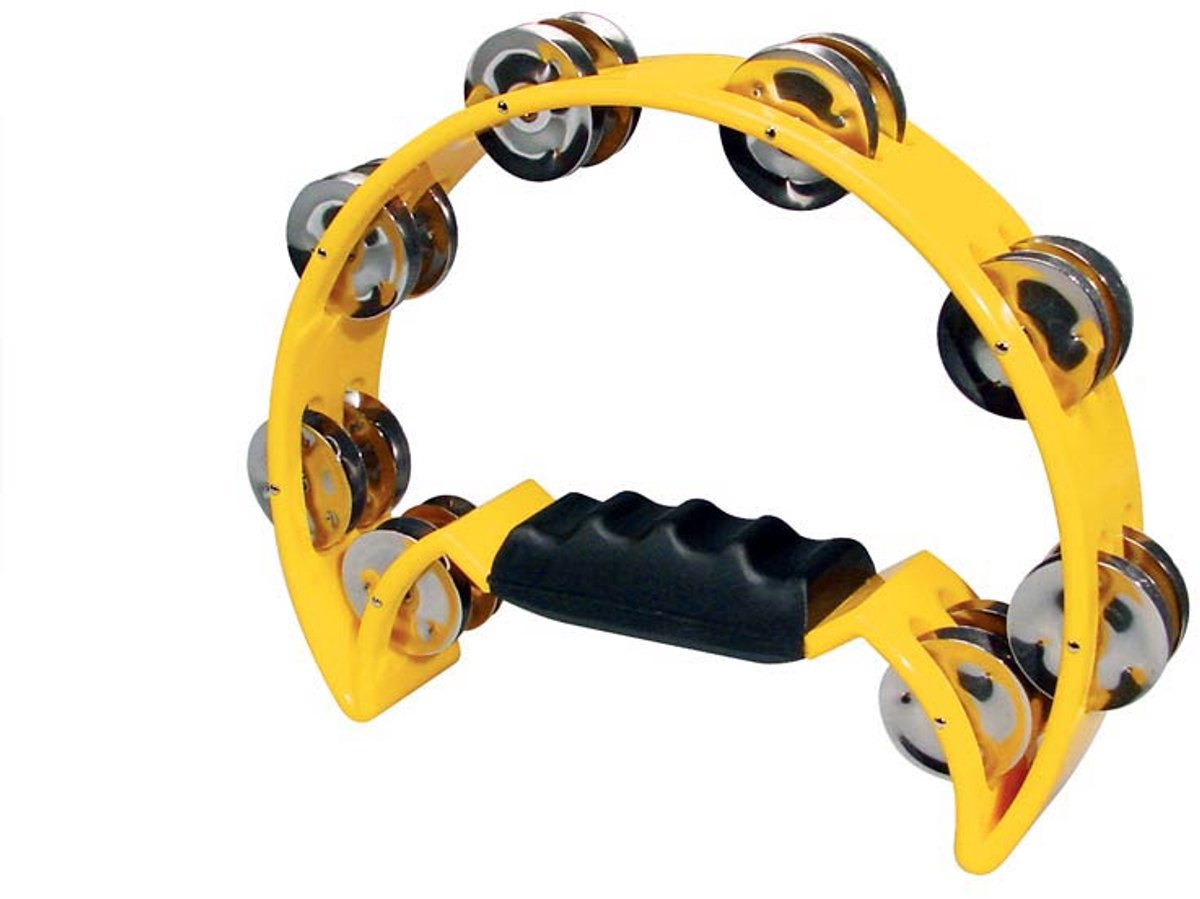 Tamboerijn - Hayman HTA-40-YE - Halve maan - Beatring - 16 paar schellen - Plastic - Geel