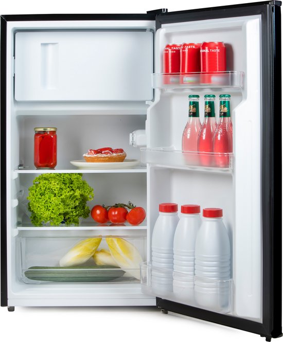 Tafelmodel koelkast: PRIMO PR145FR Koelkast tafelmodel met vriesvak – 80 liter inhoud – Zwart – Klasse E – Koelkast tafelmodel vrijstaand – Koelkast met vriezer, van het merk PRIMO