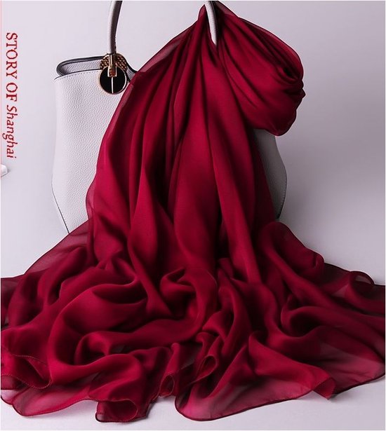 XL_180*90 CM Silk Art Pure Color Zijden Sjaal