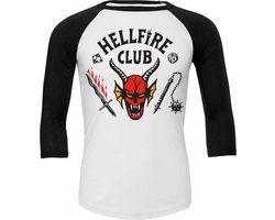 Stranger Things Raglan wit shirt – Hellfire Club maat L