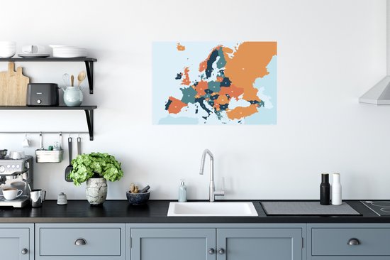 Affiche Carte - Europe - Oranje - 60x40 cm