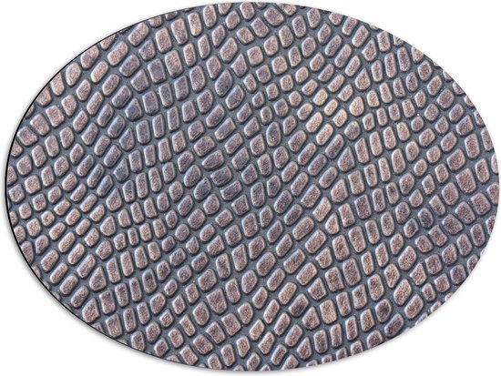 Dibond Ovaal - Patroon van Grijs Reliëf - 68x51 cm Foto op Ovaal (Met Ophangsysteem)