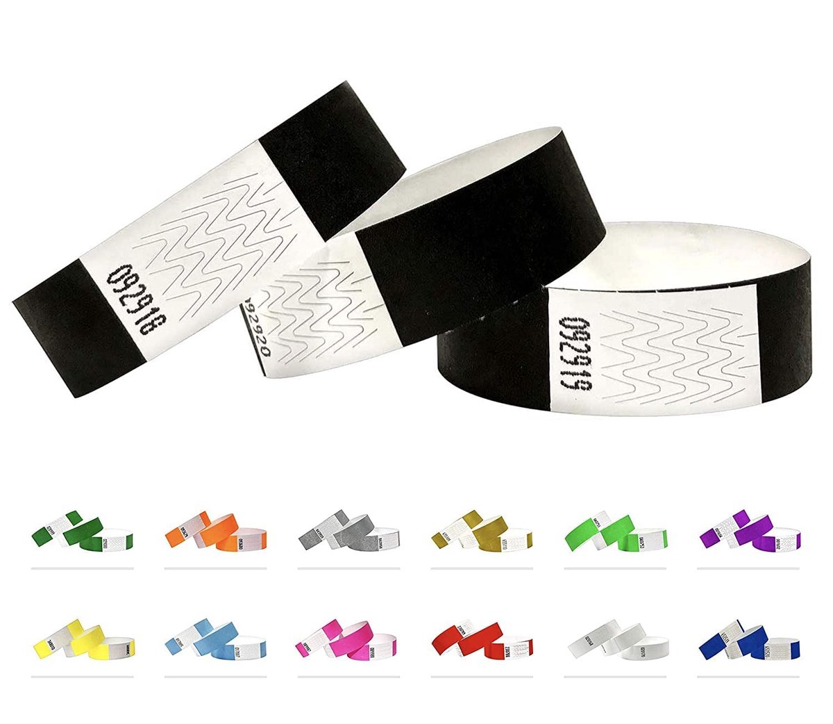 Tyvek polsbandjes voor evenementen - 1000 stuks - Zwart