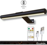 Elumia® Lampe tableau BAGGIO - Eclairage tableau LED Sans Fil avec Télécommande - Eclairage d'art Trois couleurs - Eclairage photo - Zwart - Rechargeable - Batterie puissante