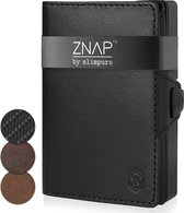 Slimpuro Znap Slim Wallet - 8 Pasjes - Muntvak - 8,9 X 1,5 X 6,3 cm (Bxhxd) RFID Bescherming - Zwart