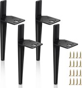 Stoelpoten Meubelpoten Keuken voetstuk Base ondersteuning metalen ijzeren tafelpoten ladenkast 15CM Zwart