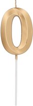 Folat - Bougie numéro 0 glamour or métallisé 7 cm