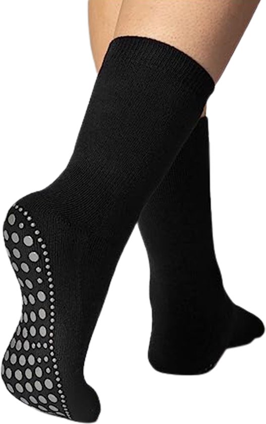 Malinsi Chaussettes Anti-Slip 3-Pack - 3 Pairs of Studs Design taille 42-46 - Chaussettes d'intérieur hommes et femmes anti-dérapantes