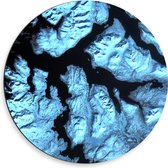 Dibond Muurcirkel - Blauwe Abstracte Vlakken - 50x50 cm Foto op Aluminium Muurcirkel (met ophangsysteem)