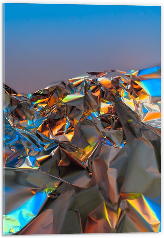 Acrylglas - Opgefrommelde en Verkreukelde Folie - 40x60 cm Foto op Acrylglas (Met Ophangsysteem)