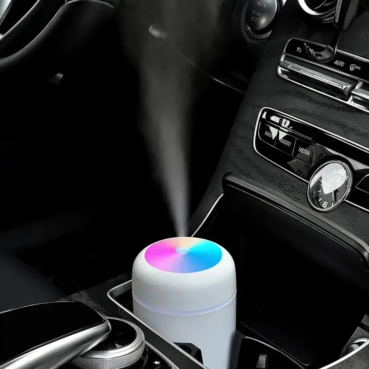 BORZMARKT - Draagbare luchtbevochtigers 300ML/10.15OZ, USB-desktopbevochtiger, Cool Mist Quiet Ultrasonic Aroma Diffuser, voor auto, kantoor, slaapkamer, automatische uitschakeling, 2 mistmodi