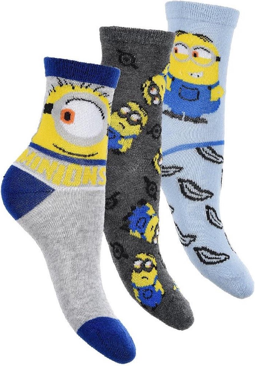 Minions - sokken Minions - 3 paar - maat 23-26