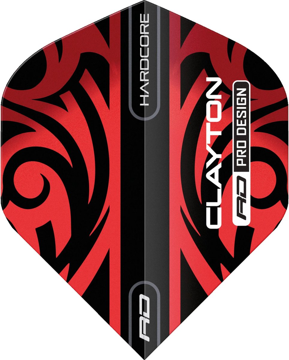 Red Dragon Jonny Clayton Hardcore Red & Black Tribal - Dart Flights