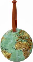 Bagagelabel wereldkaart rond - luggage tag - vakantie - reislabel - kofferlabel - taslabel