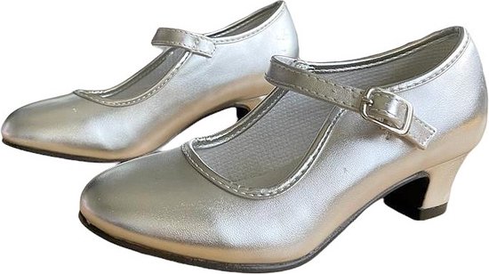 Elsa & Anna schoenen zilver - Spaanse Prinsessen schoenen - maat 29 (binnenmaat 19 cm) bruidsmeisje communie feest