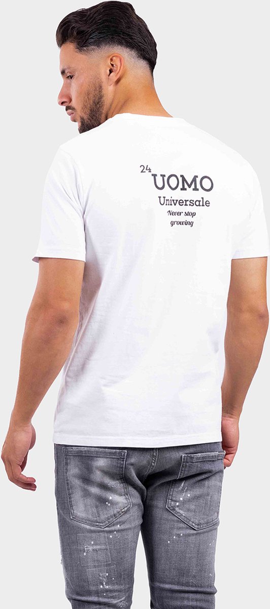 24 Uomo Universale T-Shirt Heren Wit - Maat: XL