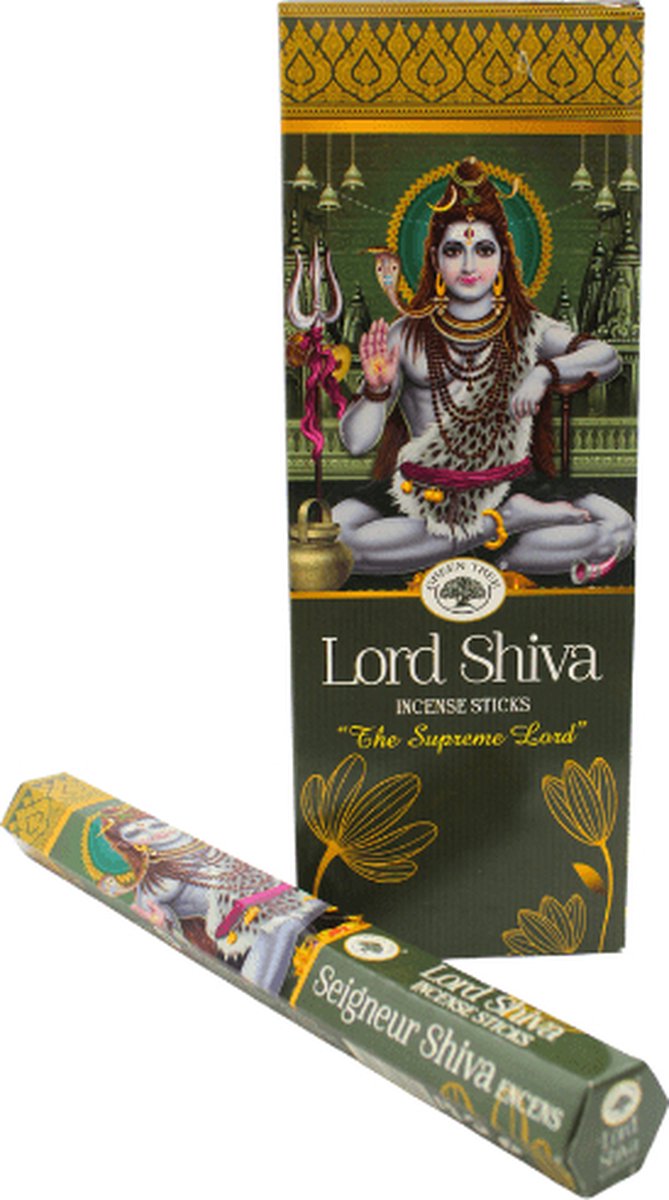 Wierook - Green Tree Lord Shiva Wierook - 120 lange wierook stokjes - Handgerolde Wierook - 6 Pack