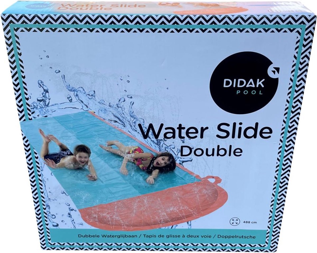 Didak Pool Waterglijbaan Dubbel - Waterglijmat - 488x130 cm - didak pool