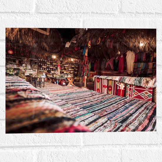 Muursticker - Traditionele Markt in Egypte - 40x30 cm Foto op Muursticker