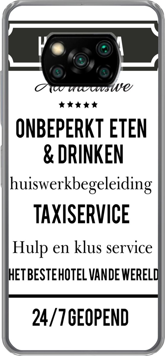 Telefoonhoesje Geschikt voor Xiaomi Geschikt voor Poco X3 NFC hoesje - Spreuken - Hotel papa - Quotes - Vader - Siliconen Telefoonhoesje Telefoonhoesje