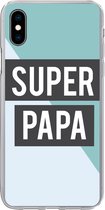 Geschikt voor iPhone Xs hoesje - Quotes - Spreuken - Vader - Super papa - Siliconen Telefoonhoesje