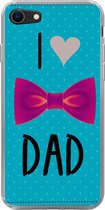 Geschikt voor iPhone 7 hoesje - Spreuken - I love dad - Quotes - Papa - Siliconen Telefoonhoesje