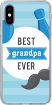 Geschikt voor iPhone X hoesje - Spreuken - Best grandpa ever - Quotes - Opa - Siliconen Telefoonhoesje