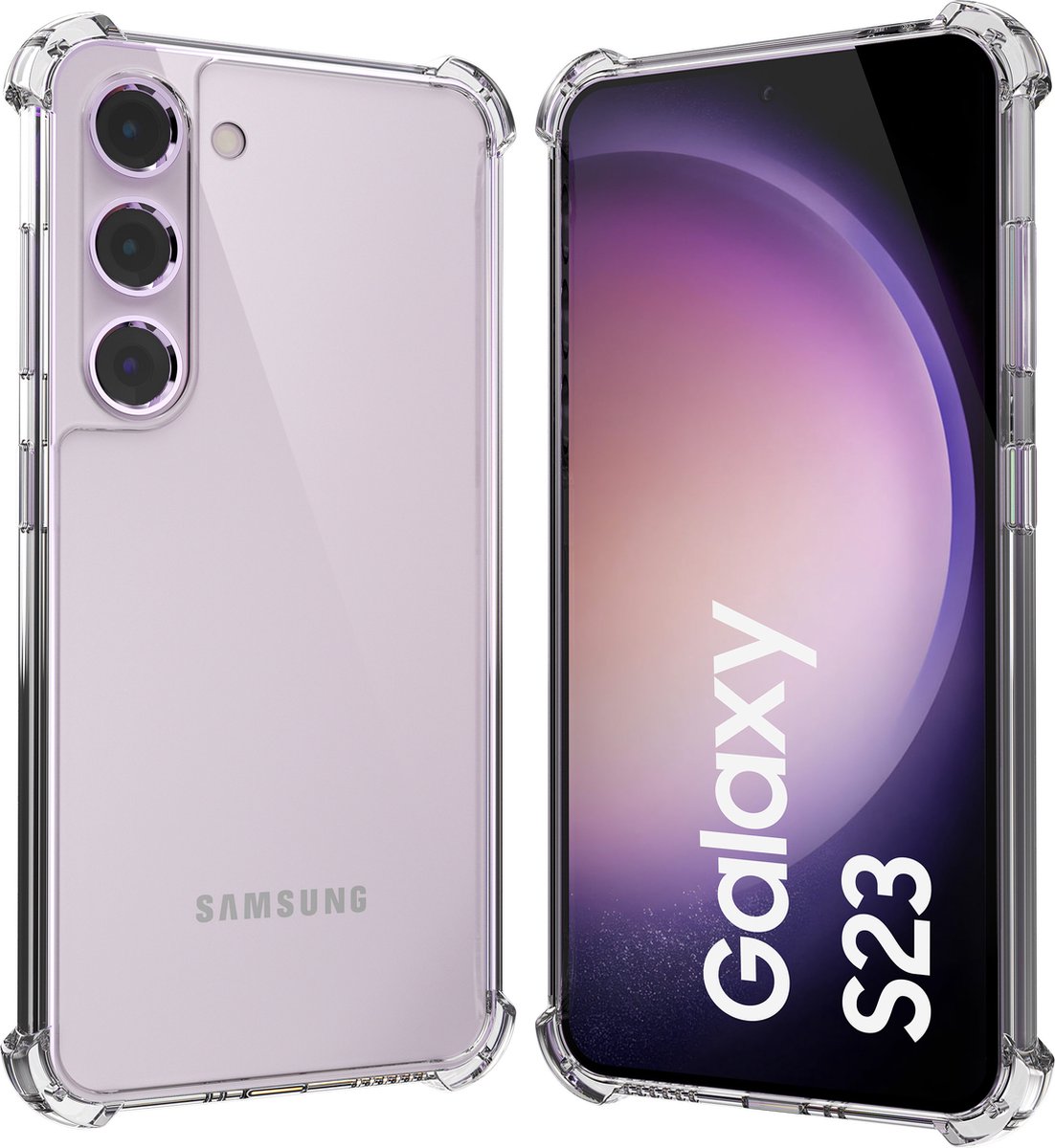 iTech Hoesje geschikt voor Samsung S23 Plus Transparant shock proof Galaxy cover hoes case