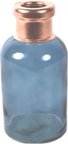 Countryfield Bloemenvaas Firm Bottle - transparant blauw/koper - glas - D10 x H21 cm