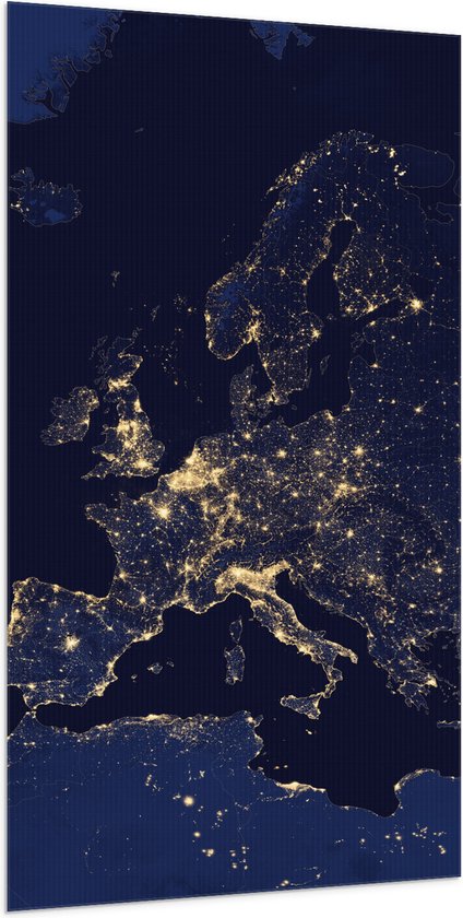 Vlag - Kaart van Europa - 100x200 cm Foto op Polyester Vlag