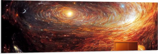 PVC Schuimplaat- Door bij de Melkweg in het Univserum - 150x50 cm Foto op PVC Schuimplaat