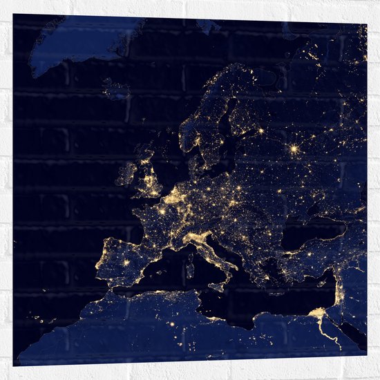 Muursticker - Kaart van Europa - 80x80 cm Foto op Muursticker