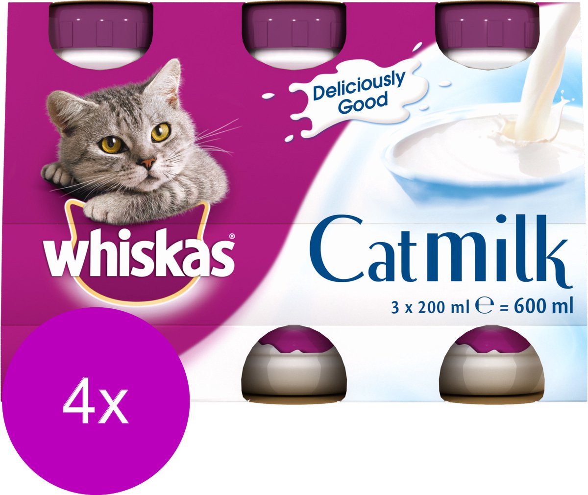 Lait pour chats Whiskas pour chats et chatons, 200 mL