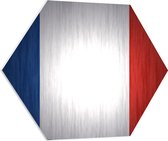 PVC Schuimplaat Hexagon - Franse Vlag - 70x60.9 cm Foto op Hexagon (Met Ophangsysteem)