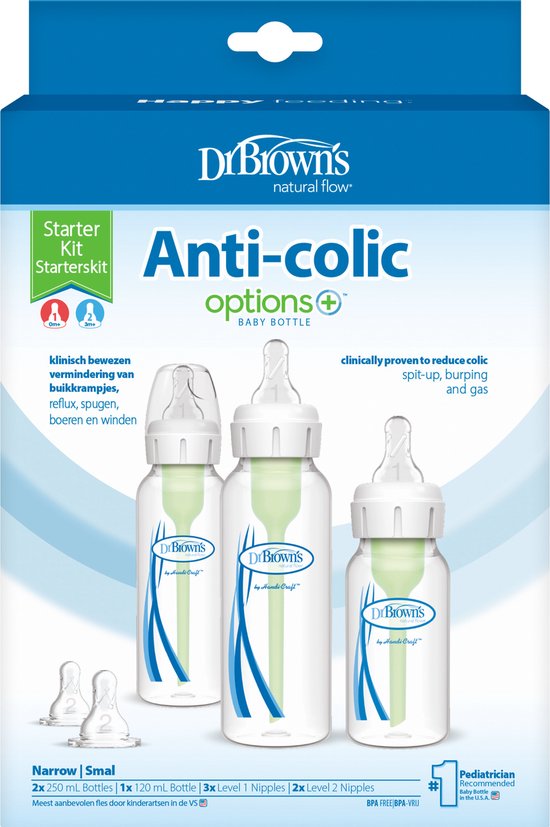 Dr. Brown's Options+ Anti-Colic Starterset - Smalle halsfles - Dr. Brown's