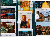 Dibond - Amsterdamse Ansichtkaarten in het Rek - 80x60 cm Foto op Aluminium (Met Ophangsysteem)