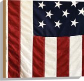 Hout - Amerikaanse Vlag - 50x50 cm - 9 mm dik - Foto op Hout (Met Ophangsysteem)
