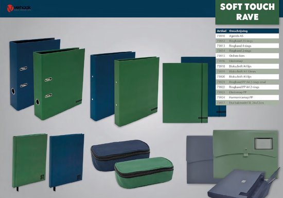 Verhaak - Blokschrift A5 - lijn - Soft Touch Rave - Blauw en Groen ...