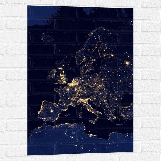 Muursticker - Kaart van Europa - 60x90 cm Foto op Muursticker