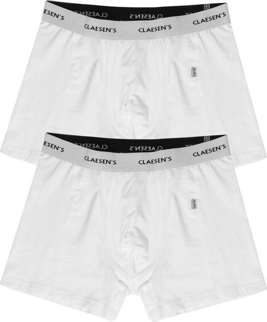 Claesen's Basics normale lengte boxer (2-pack) - heren boxer - wit - Maat: S