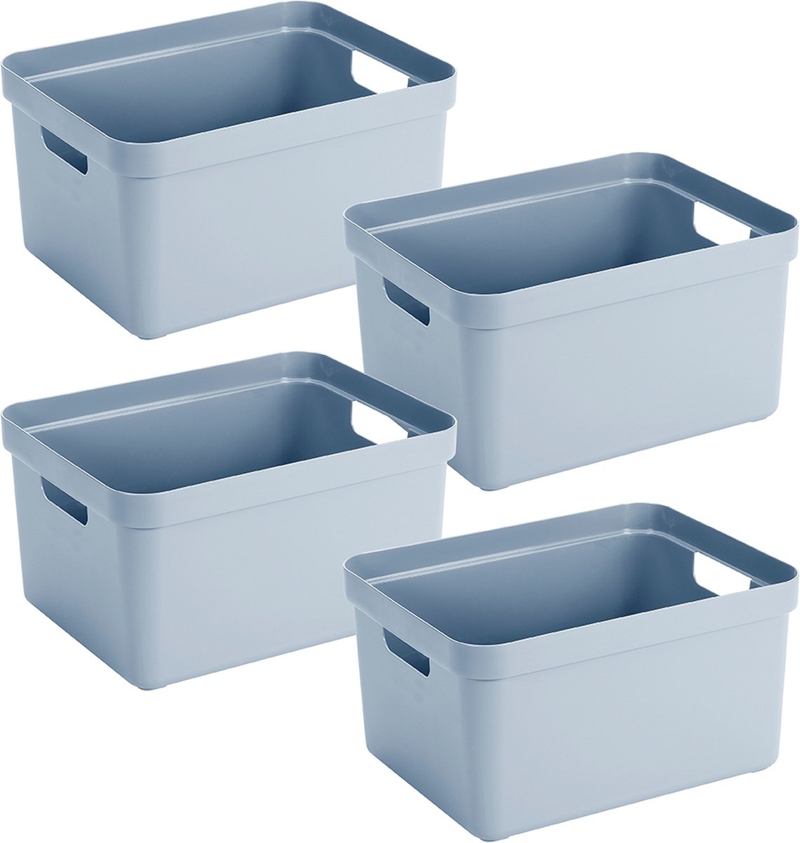 Sunware - Sigma home opbergbox 32L blauw - Set van 4