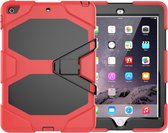 Tablet Beschermhoes geschikt voor Apple iPad 9.7 inch (5e Gen 2017 / 6e Gen 2018) | iPad Pro 1 | iPad Air 2 | Volledig bescherming | Kindvriendelijk Cover met Ingebouwde Screenprotector | Hoes voor Kinderen met Standaard - Rood