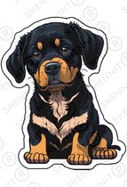 Rottweiler Sticker - Puppy sticker - Hond sticker - Dieren sticker - Schoothond - Dog sticker - Huisdier sticker - scrapbook stickerboek - laptop sticker - 4 stuks