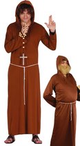 Guirca - Monnik & Pater & Priester Kostuum - Vrome Monnik - Man - Bruin - Maat 52-54 - Carnavalskleding - Verkleedkleding
