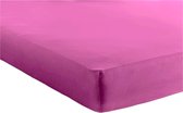Bed Care Jersey Stretch Hoeslaken - 90x200 - 100% Katoen - 30CM Hoekhoogte - Donker Roze