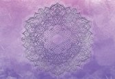 Fotobehang - Vlies Behang - Violet Mandala - 368 x 280 cm