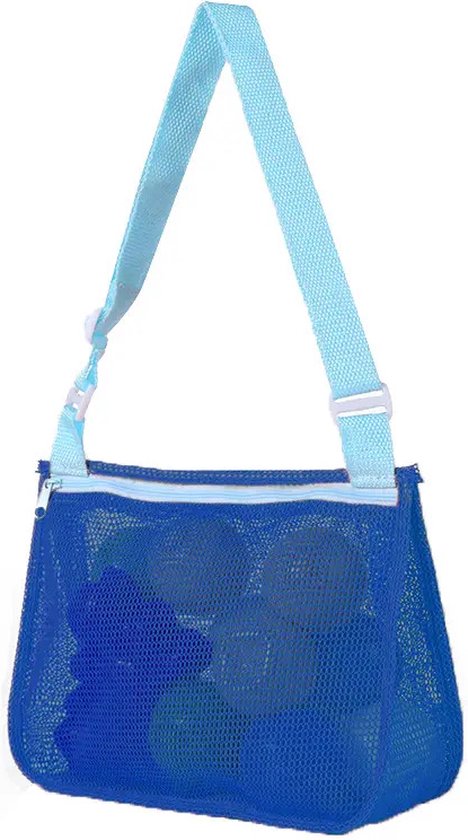 Strandtas Kind (2-6 jaar) - Speelgoed tas met Rits - Blauw - 20x25 cm